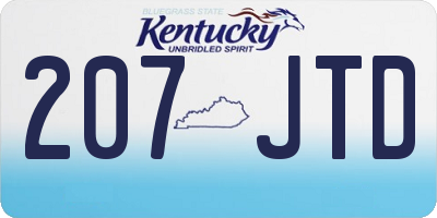 KY license plate 207JTD