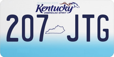 KY license plate 207JTG