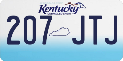 KY license plate 207JTJ