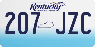 KY license plate 207JZC