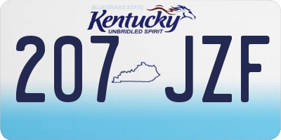 KY license plate 207JZF