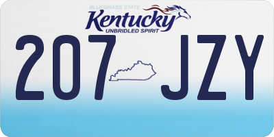 KY license plate 207JZY