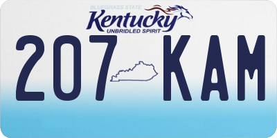 KY license plate 207KAM