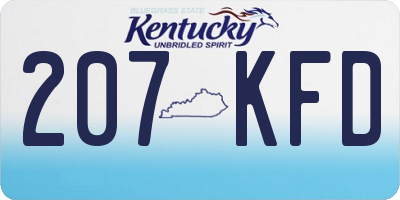 KY license plate 207KFD