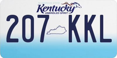 KY license plate 207KKL
