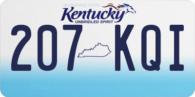 KY license plate 207KQI