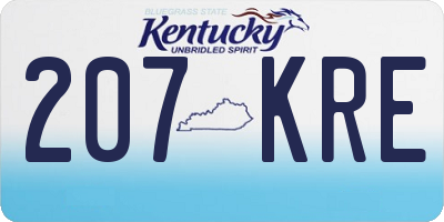 KY license plate 207KRE