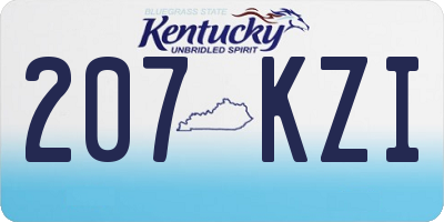 KY license plate 207KZI