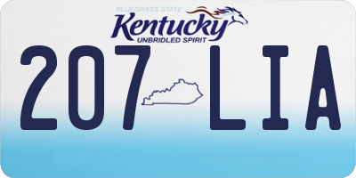 KY license plate 207LIA