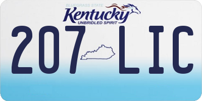 KY license plate 207LIC