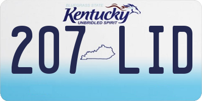KY license plate 207LID
