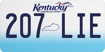 KY license plate 207LIE