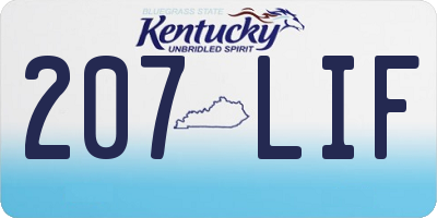 KY license plate 207LIF
