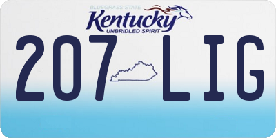 KY license plate 207LIG