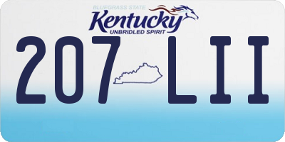 KY license plate 207LII