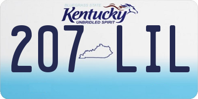 KY license plate 207LIL