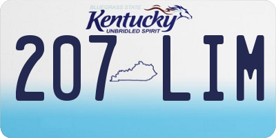 KY license plate 207LIM