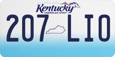 KY license plate 207LIO