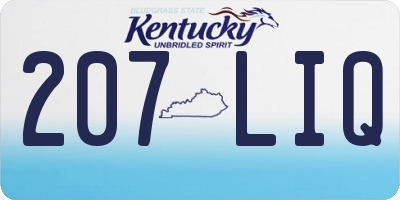 KY license plate 207LIQ
