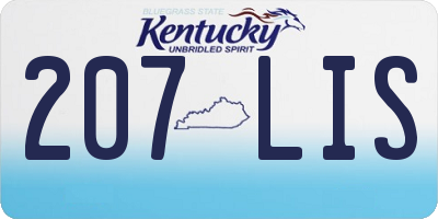 KY license plate 207LIS