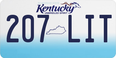 KY license plate 207LIT