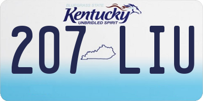 KY license plate 207LIU