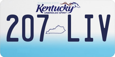 KY license plate 207LIV