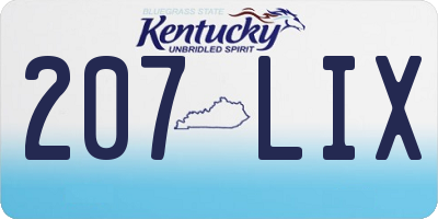 KY license plate 207LIX