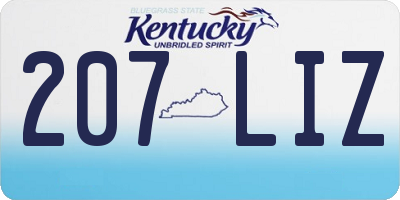 KY license plate 207LIZ
