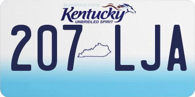KY license plate 207LJA