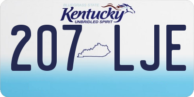 KY license plate 207LJE