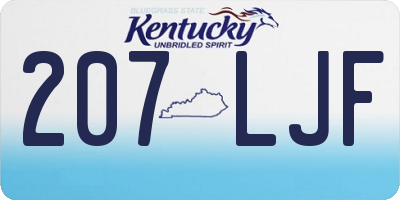 KY license plate 207LJF