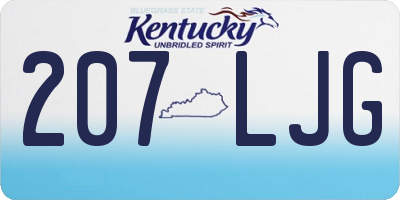KY license plate 207LJG