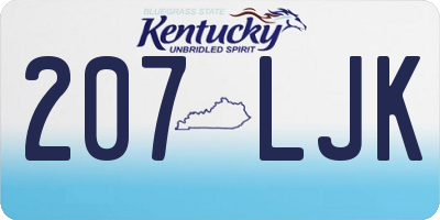 KY license plate 207LJK
