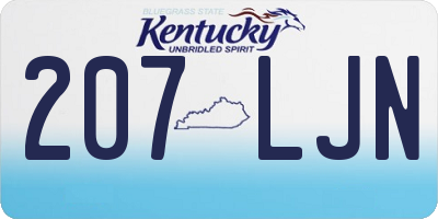 KY license plate 207LJN