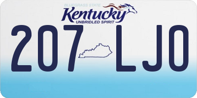 KY license plate 207LJO