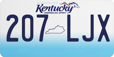 KY license plate 207LJX