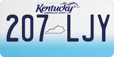 KY license plate 207LJY