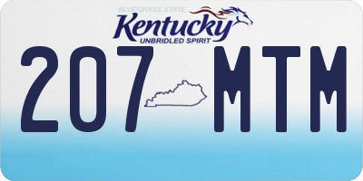 KY license plate 207MTM