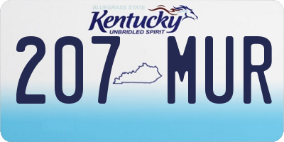 KY license plate 207MUR