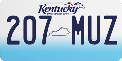 KY license plate 207MUZ