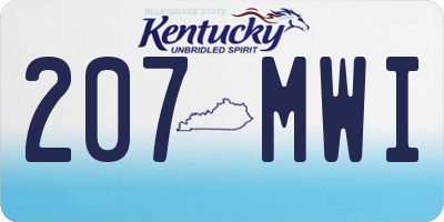 KY license plate 207MWI