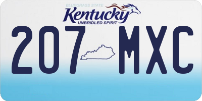 KY license plate 207MXC