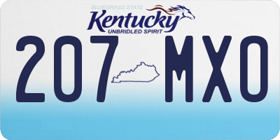 KY license plate 207MXO