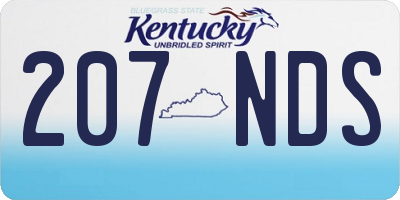 KY license plate 207NDS
