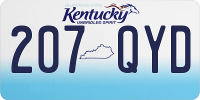 KY license plate 207QYD