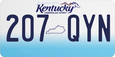 KY license plate 207QYN