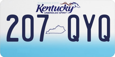 KY license plate 207QYQ