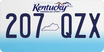 KY license plate 207QZX