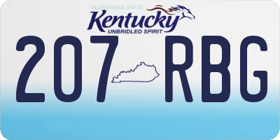 KY license plate 207RBG